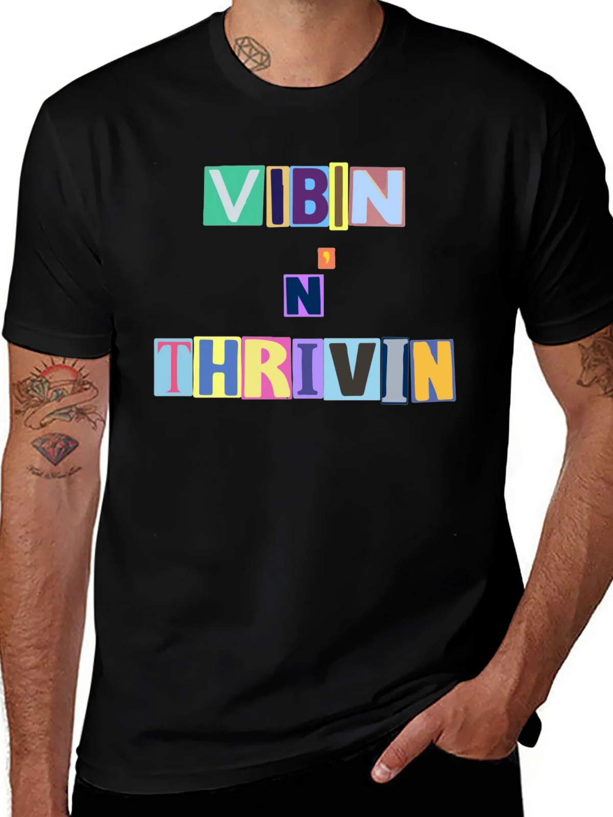 Vibin N Thrivin Graphic Tee - Trendy Design product image 1