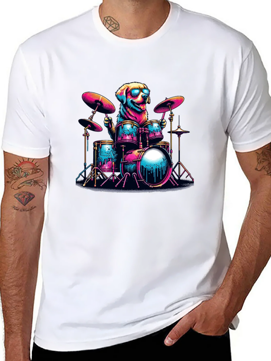 Dog Drummer T-Shirt - Cool Canine Musician product image 7