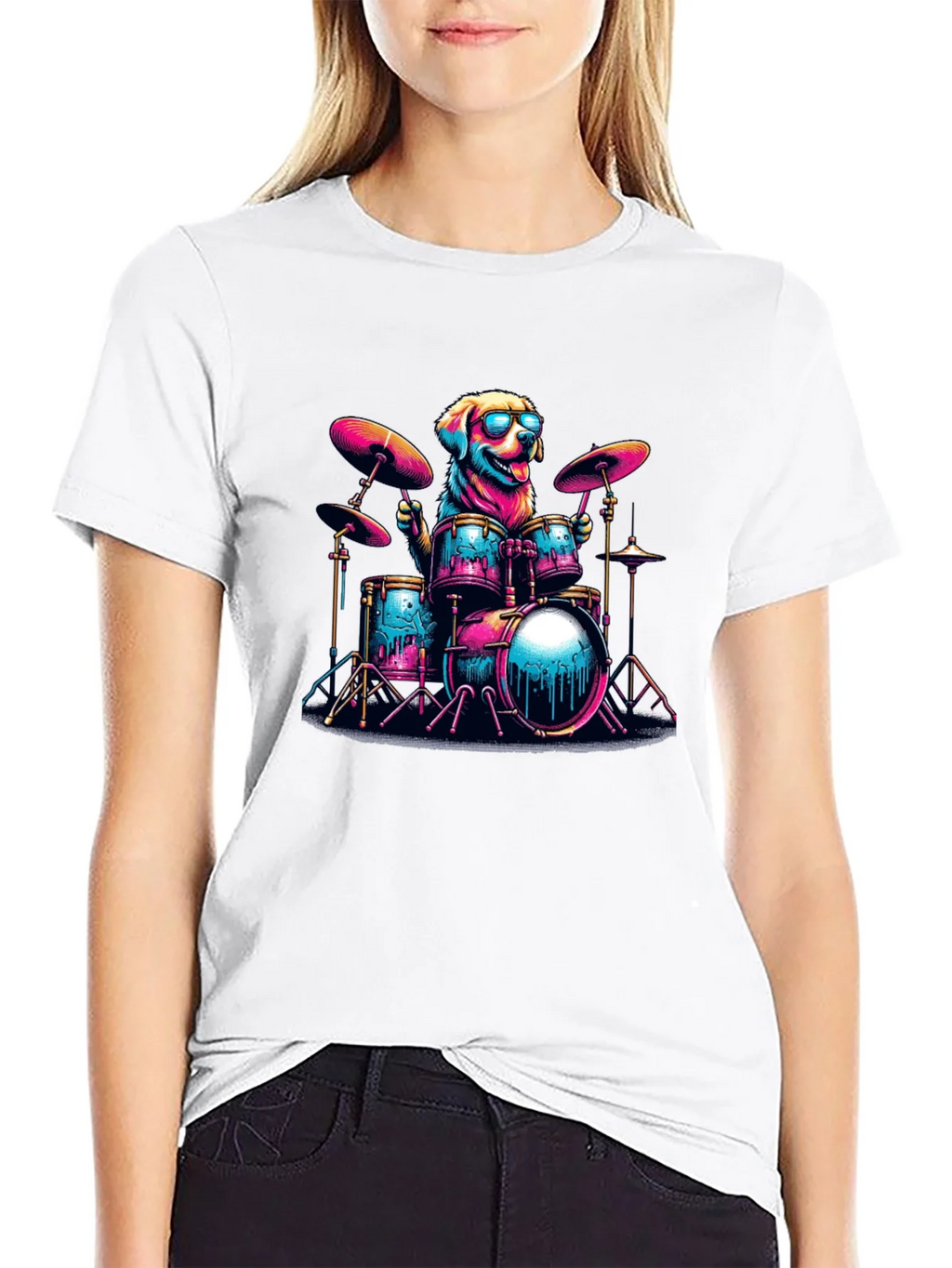 Dog Drummer T-Shirt - Cool Canine Musician product image 8