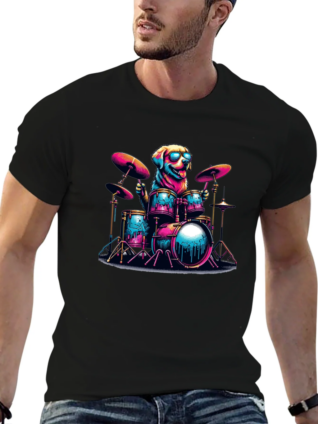 Dog Drummer T-Shirt - Cool Canine Musician product image 6