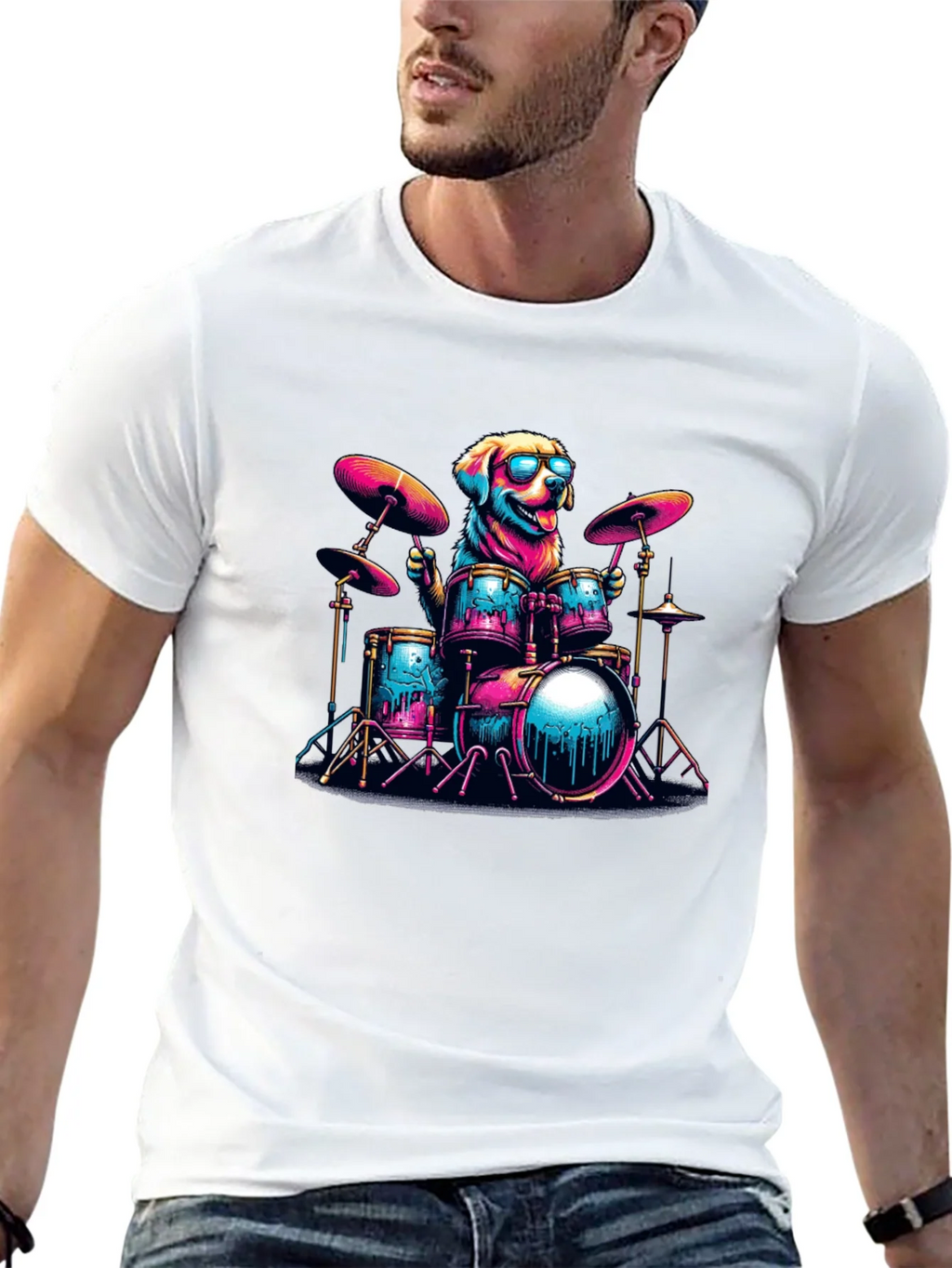 Dog Drummer T-Shirt - Cool Canine Musician product image 12