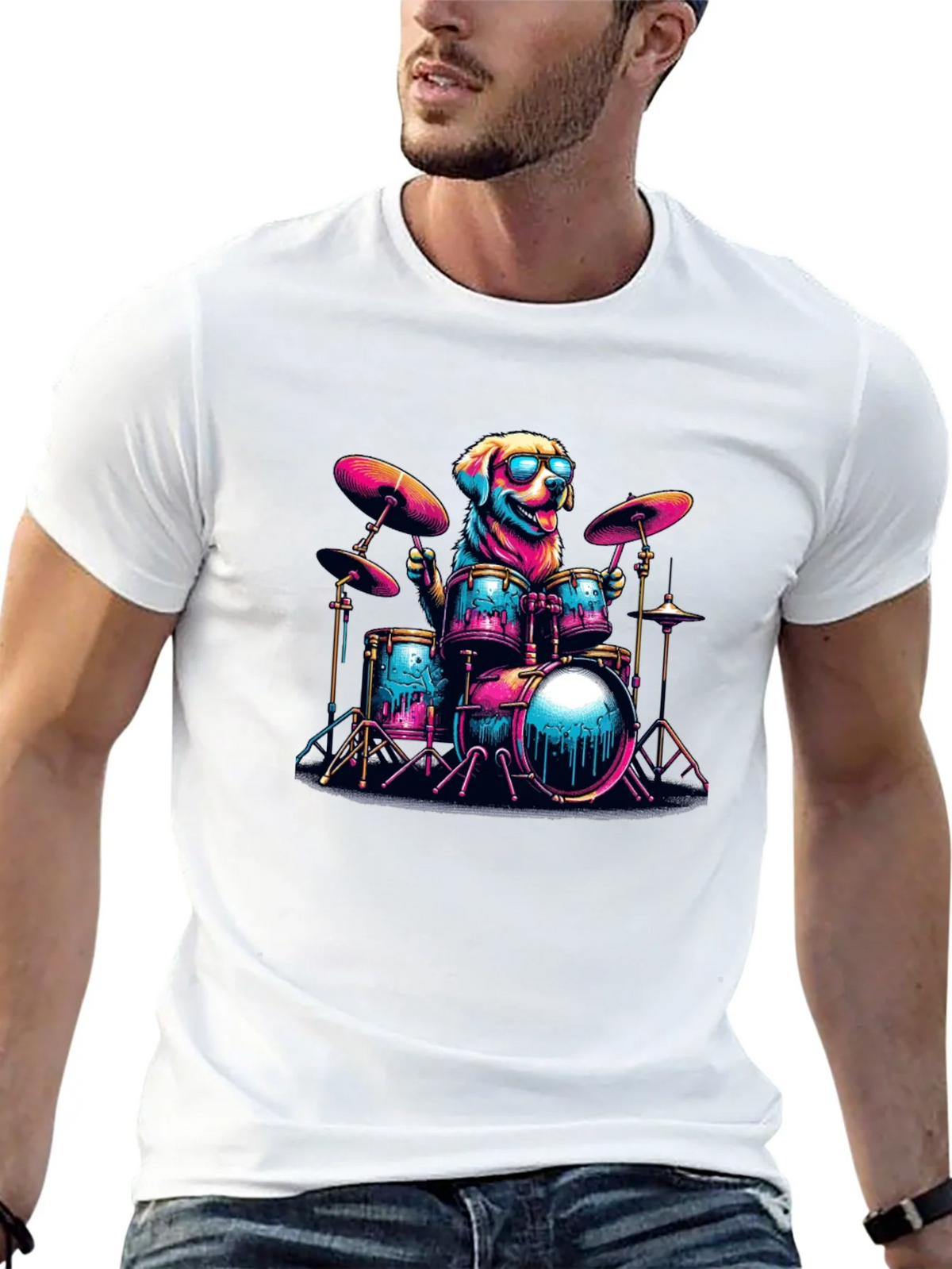 Dog Drummer T-Shirt - Cool Canine Musician product image 12