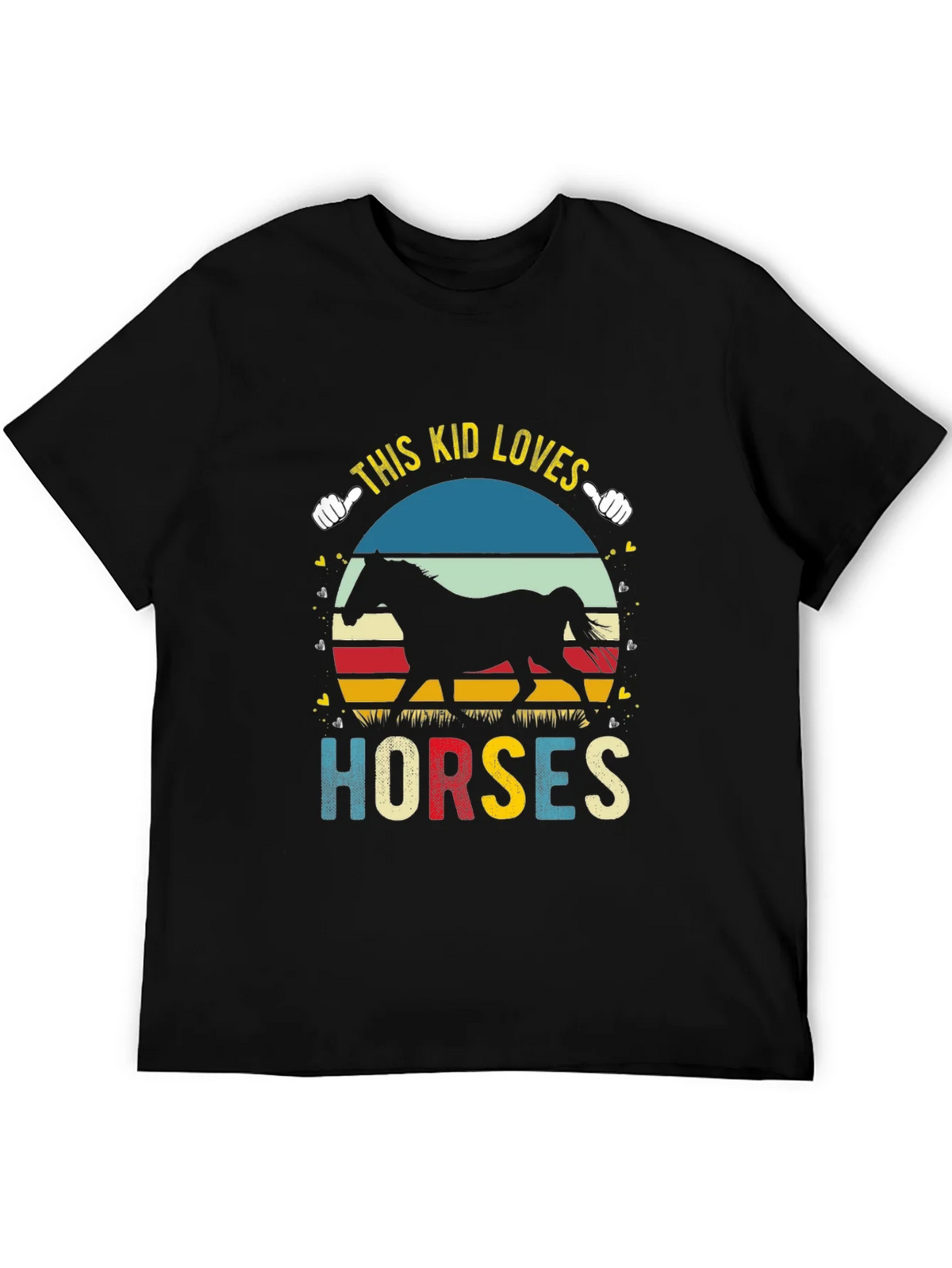 This Kid Loves Horses Black T-Shirt product image 5