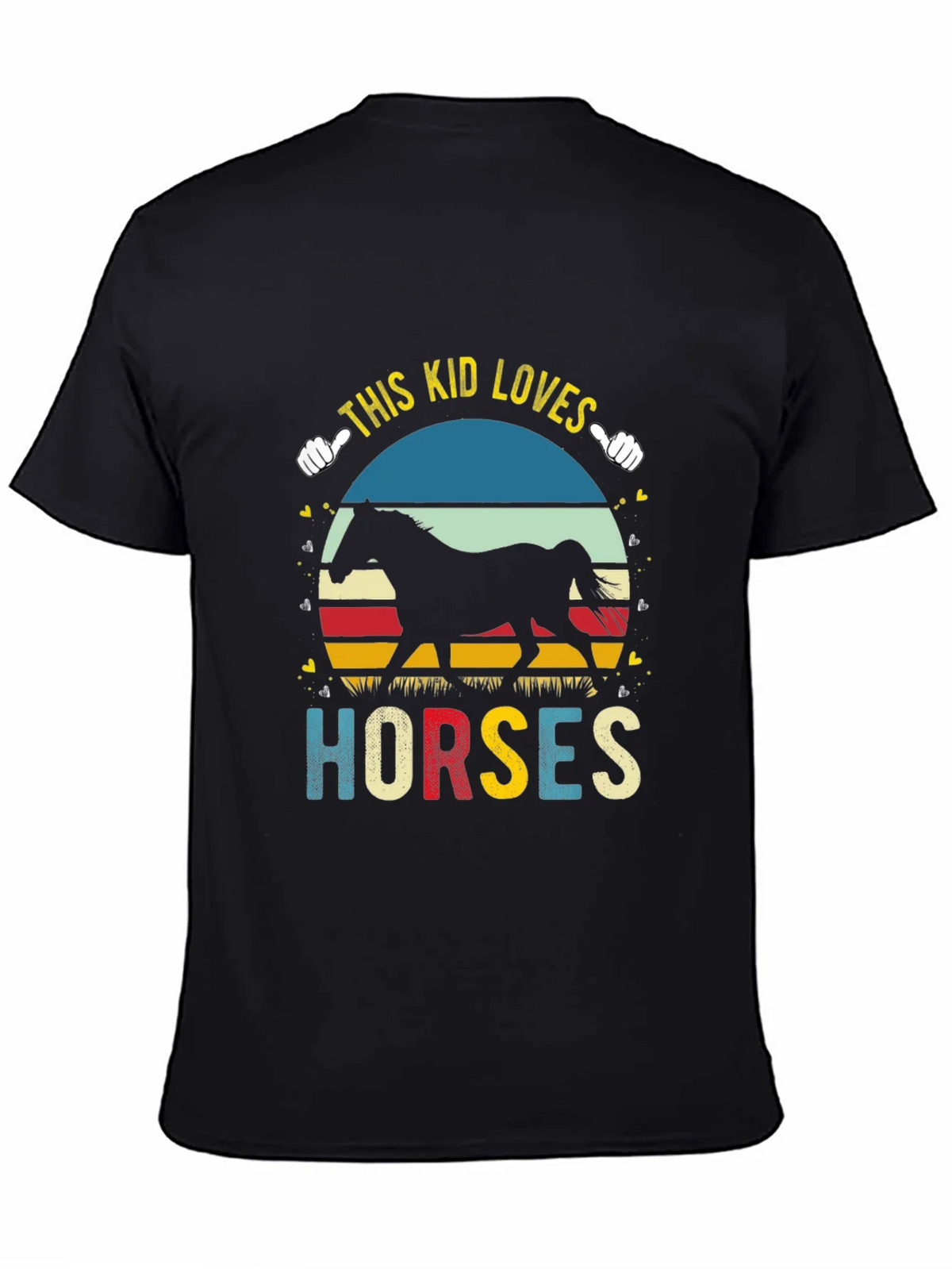 This Kid Loves Horses Black T-Shirt product image 4