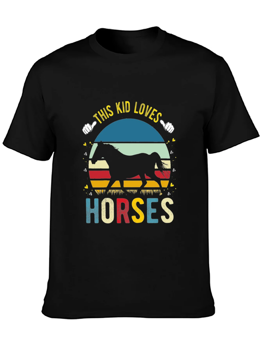 This Kid Loves Horses Black T-Shirt product image 3