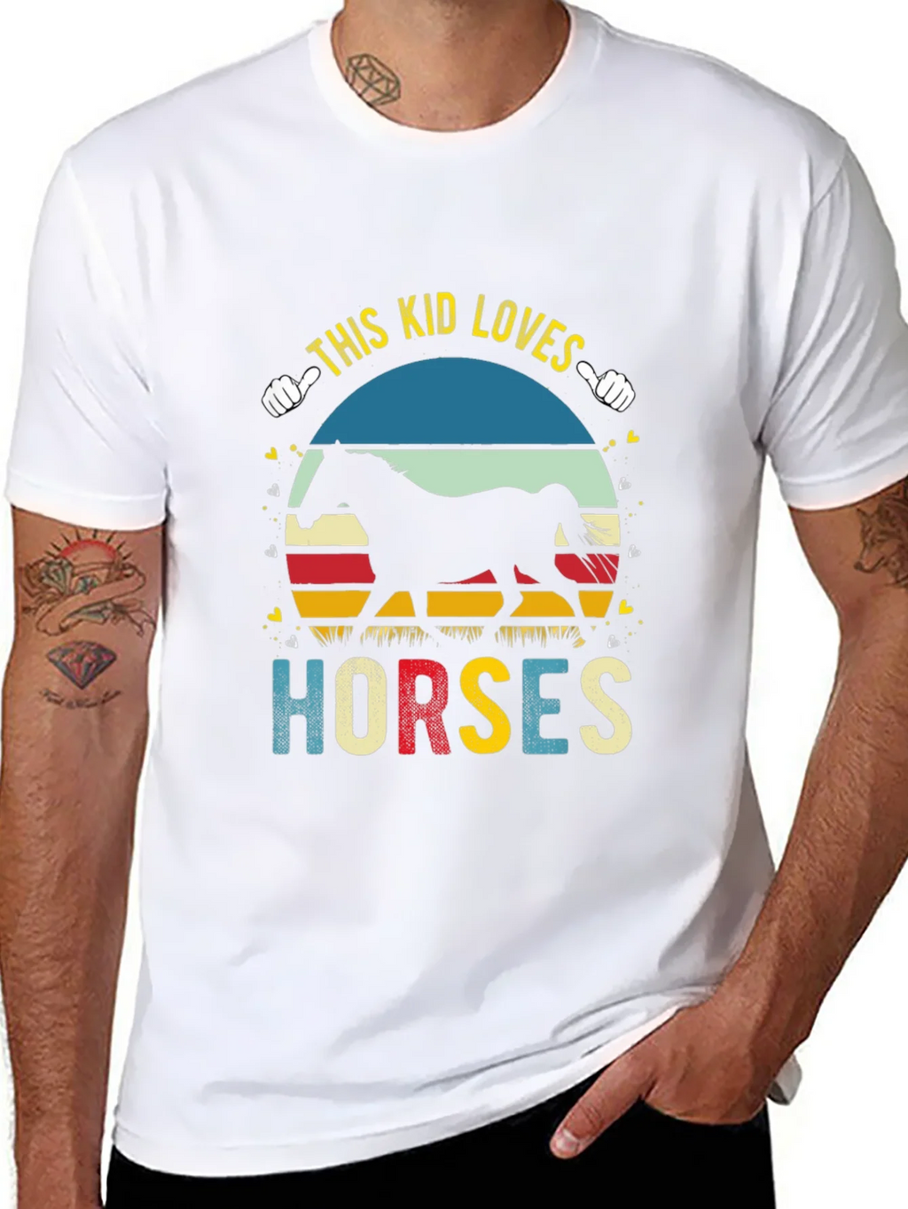 This Kid Loves Horses Black T-Shirt product image 7