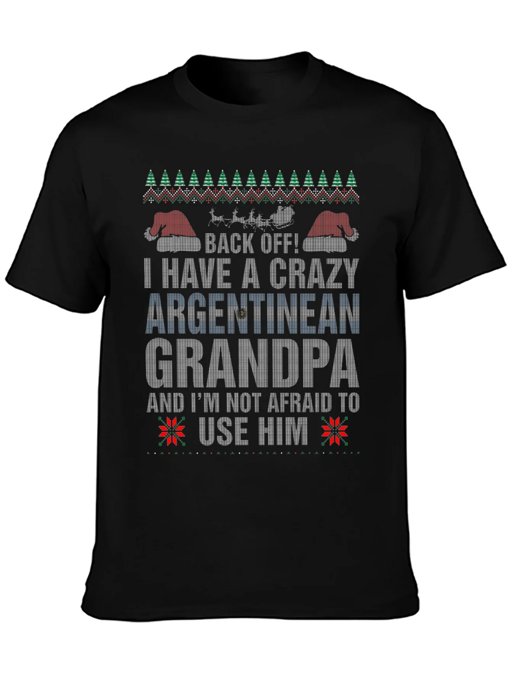 Crazy Argentinian Grandpa Ugly Christmas T-Shirt product image 3