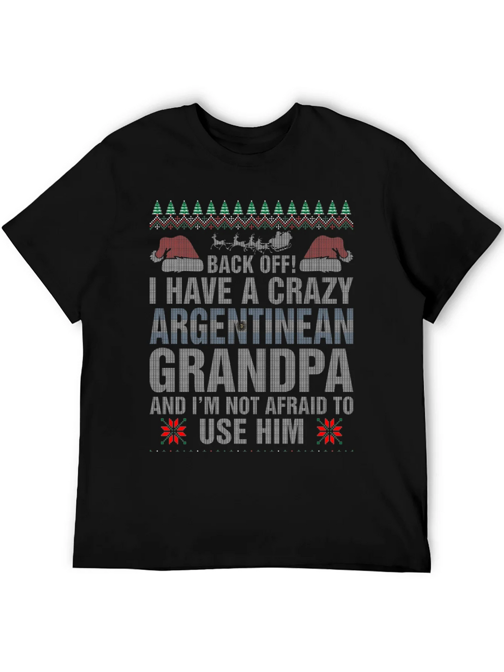 Crazy Argentinian Grandpa Ugly Christmas T-Shirt product image 5