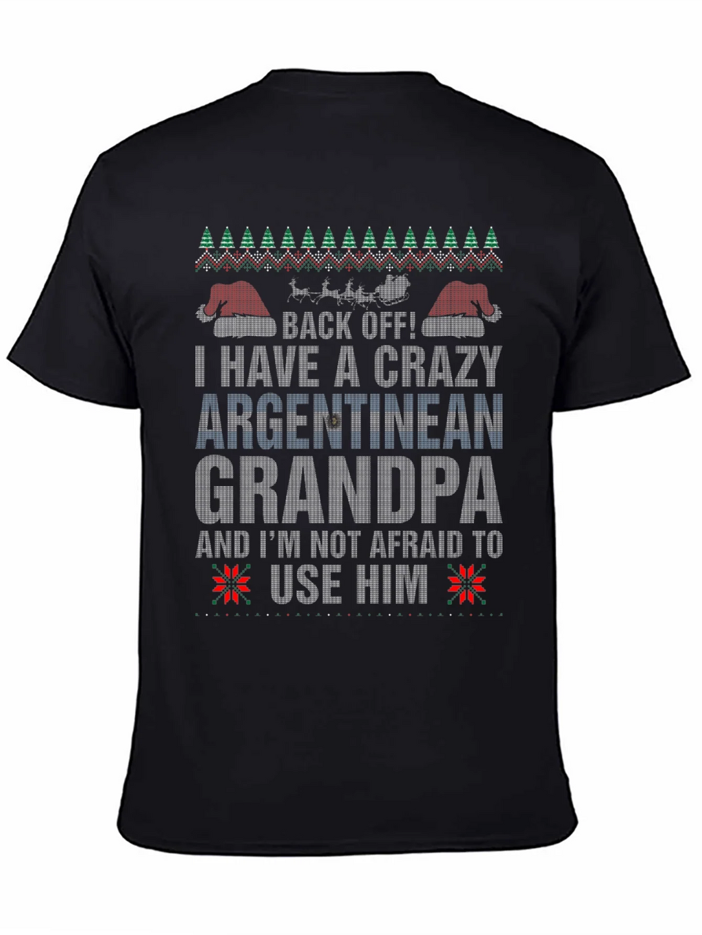 Crazy Argentinian Grandpa Ugly Christmas T-Shirt product image 4