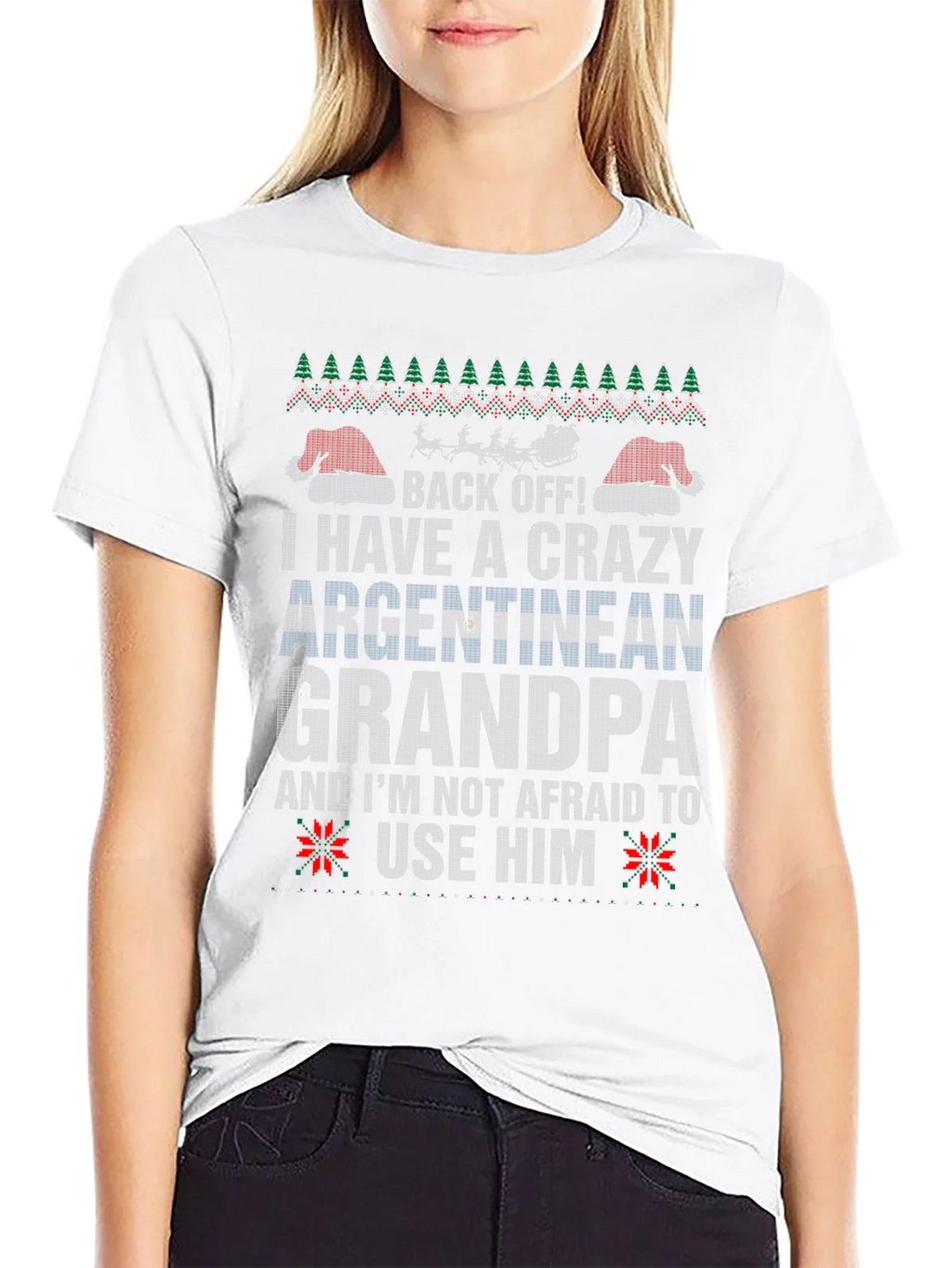 Crazy Argentinian Grandpa Ugly Christmas T-Shirt product image 8
