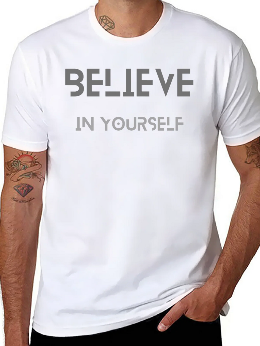 Believe In Yourself Graphic Tee - Motivational Black T-Shirt product image 7