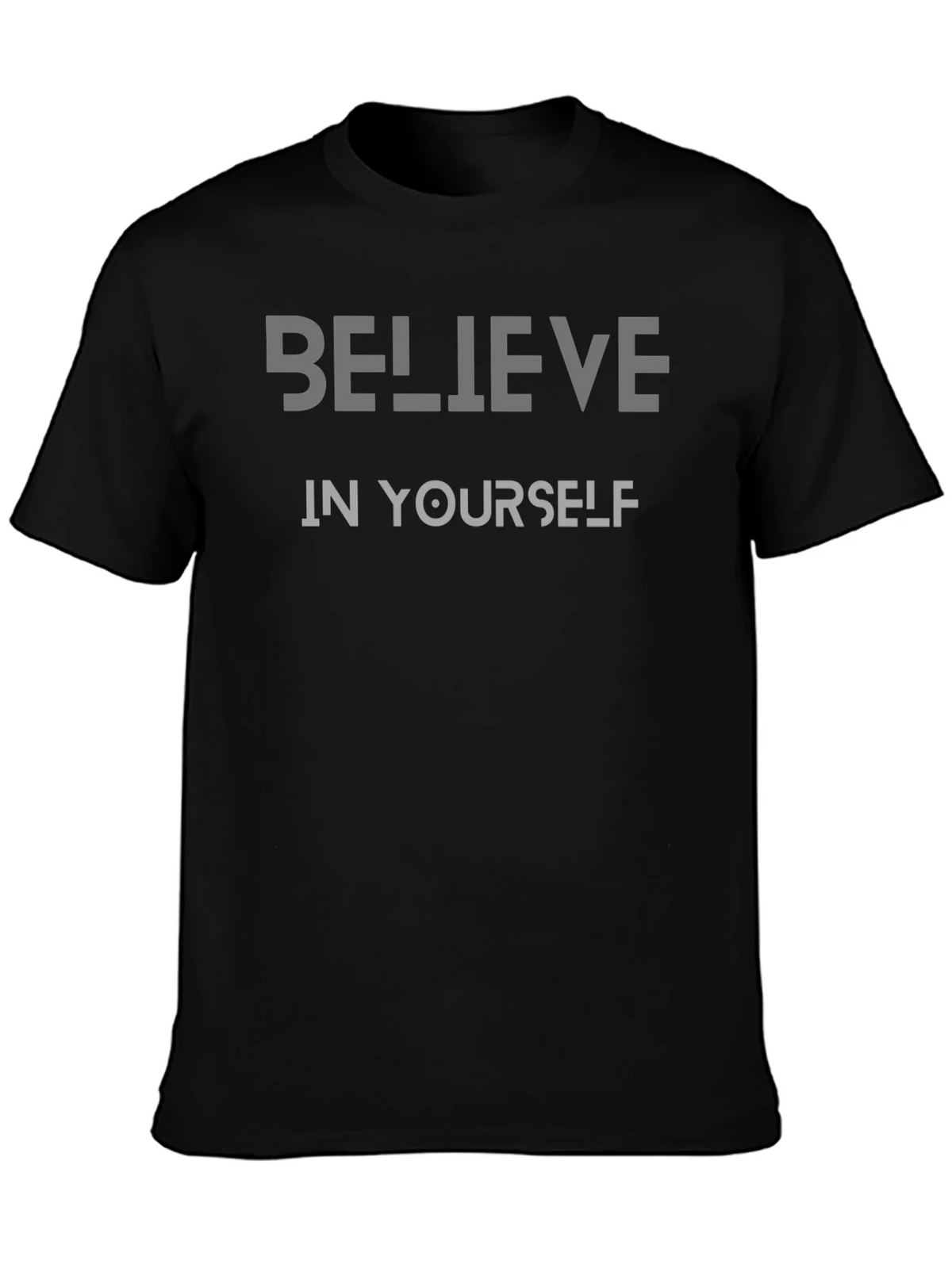 Believe In Yourself Graphic Tee - Motivational Black T-Shirt product image 3