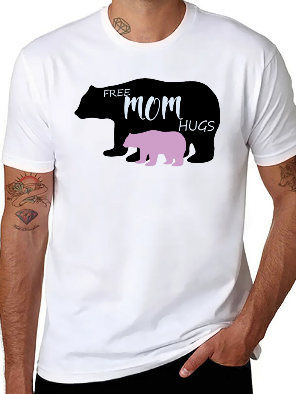 Free Mom Hugs Bear Graphic T-Shirt product image 7
