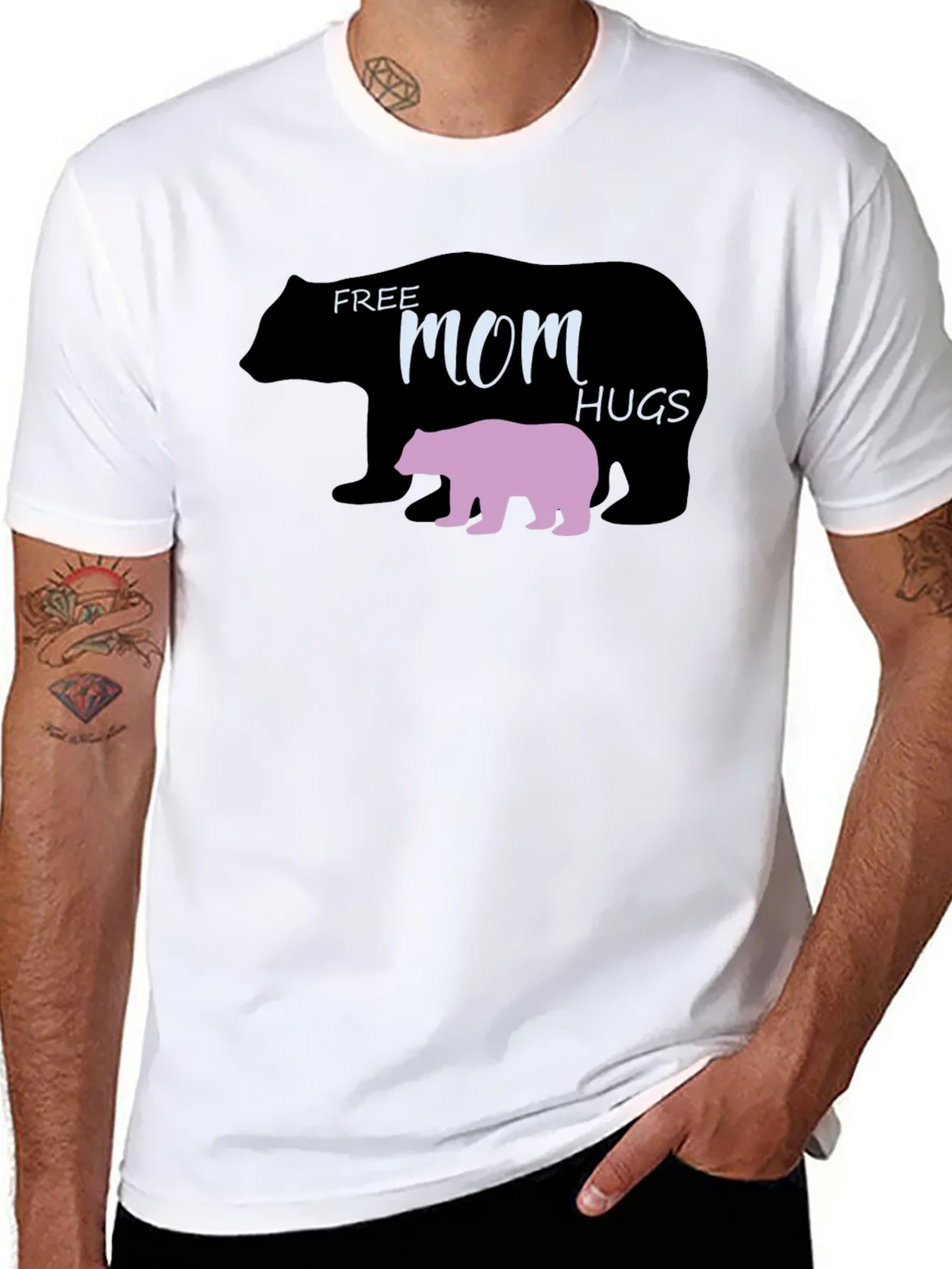 Free Mom Hugs Bear Graphic T-Shirt product image 7