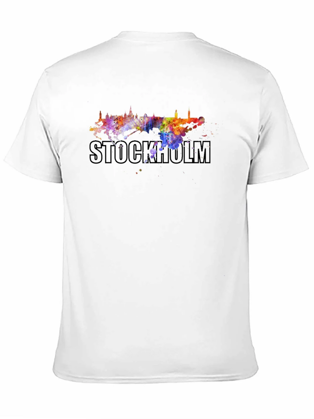 Stockholm Skyline Watercolor Graphic Tee - Black product image 9