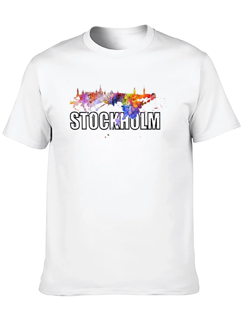 Stockholm Skyline Watercolor Graphic Tee - Black product image 8