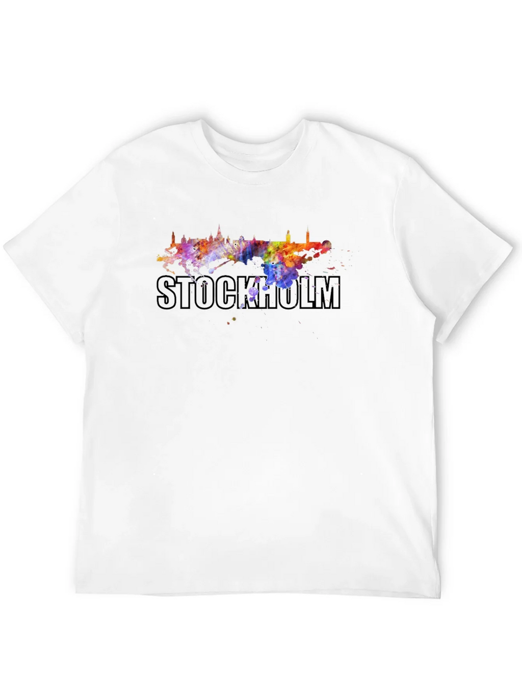Stockholm Skyline Watercolor Graphic Tee - Black product image 10