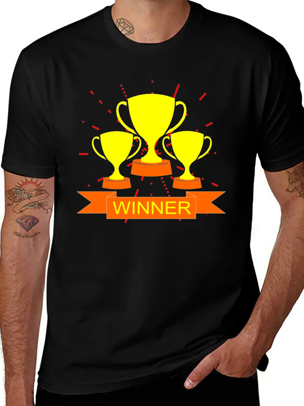 Winner Trophy Graphic Black T-Shirt product image 1