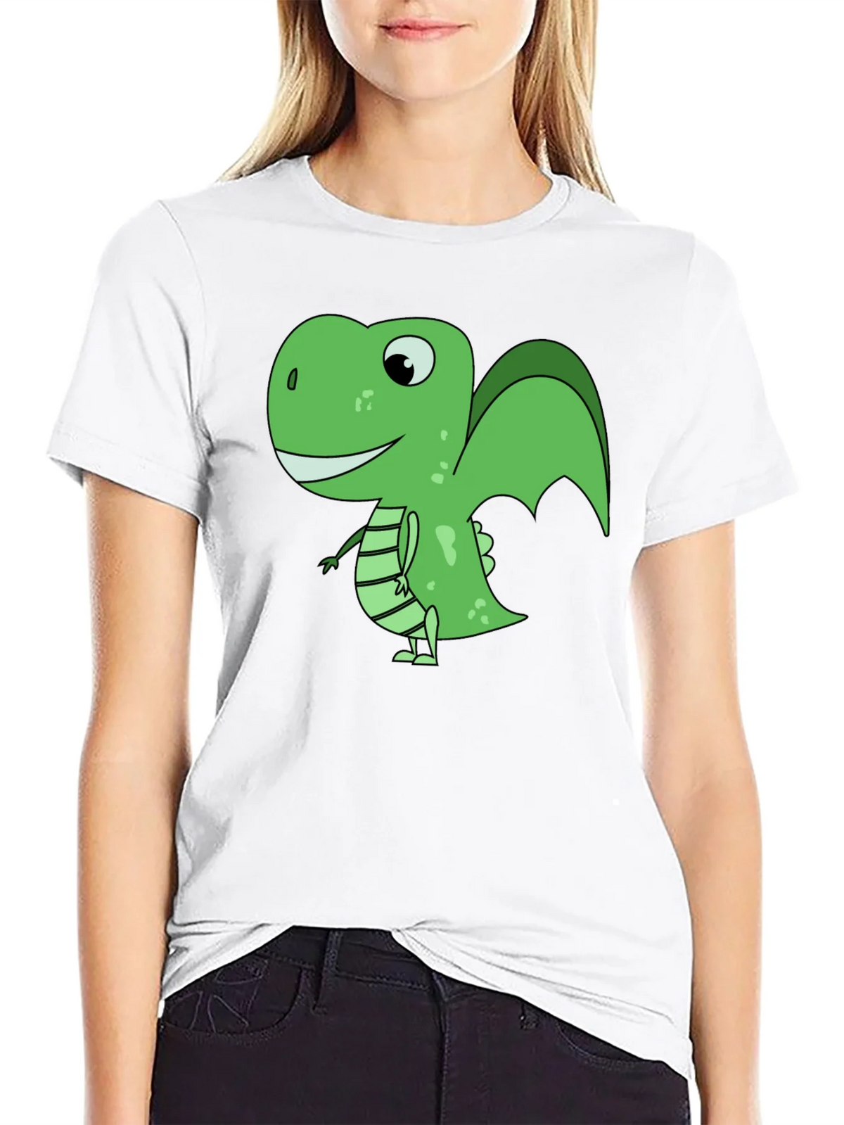 Cartoon Dinosaur Graphic T-Shirt - Black product image 8