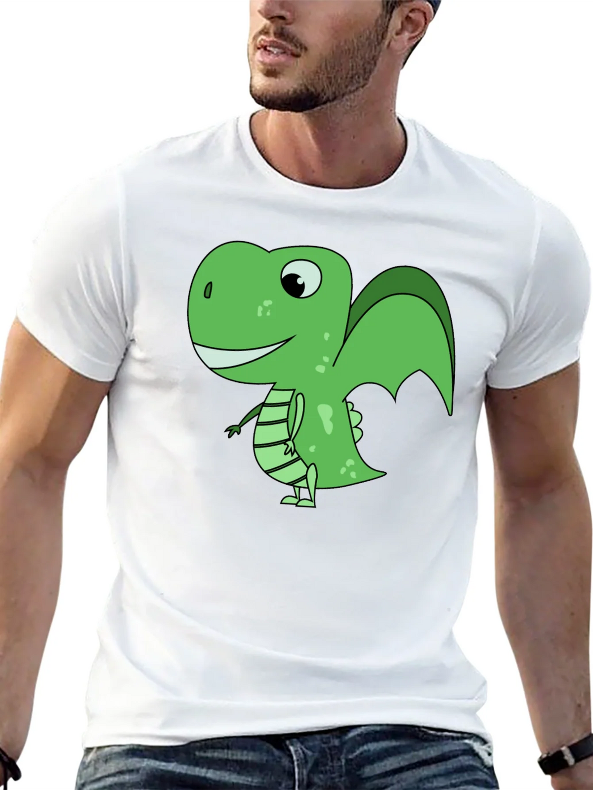 Cartoon Dinosaur Graphic T-Shirt - Black product image 12