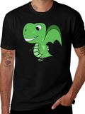Cartoon Dinosaur Graphic T-Shirt - Black product image 1