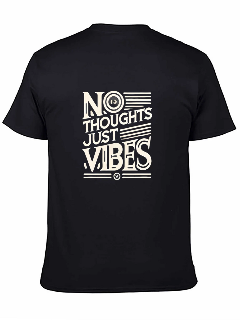 No Thoughts Just Vibes Black T-Shirt product image 4