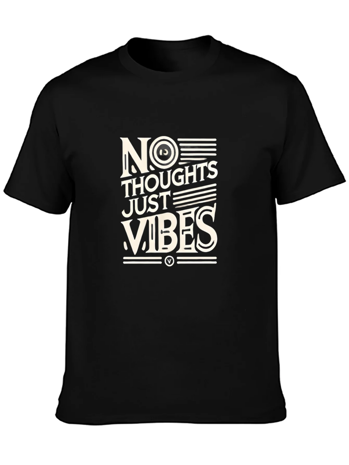 No Thoughts Just Vibes Black T-Shirt product image 3