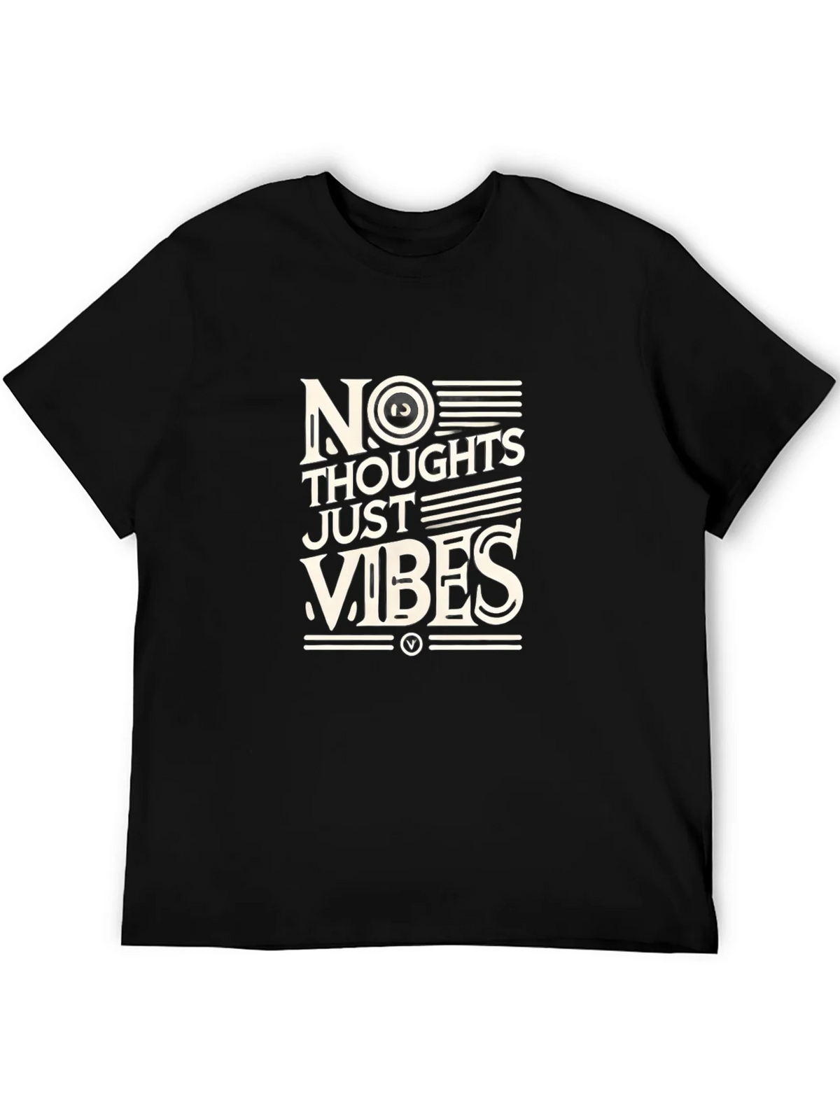 No Thoughts Just Vibes Black T-Shirt product image 5