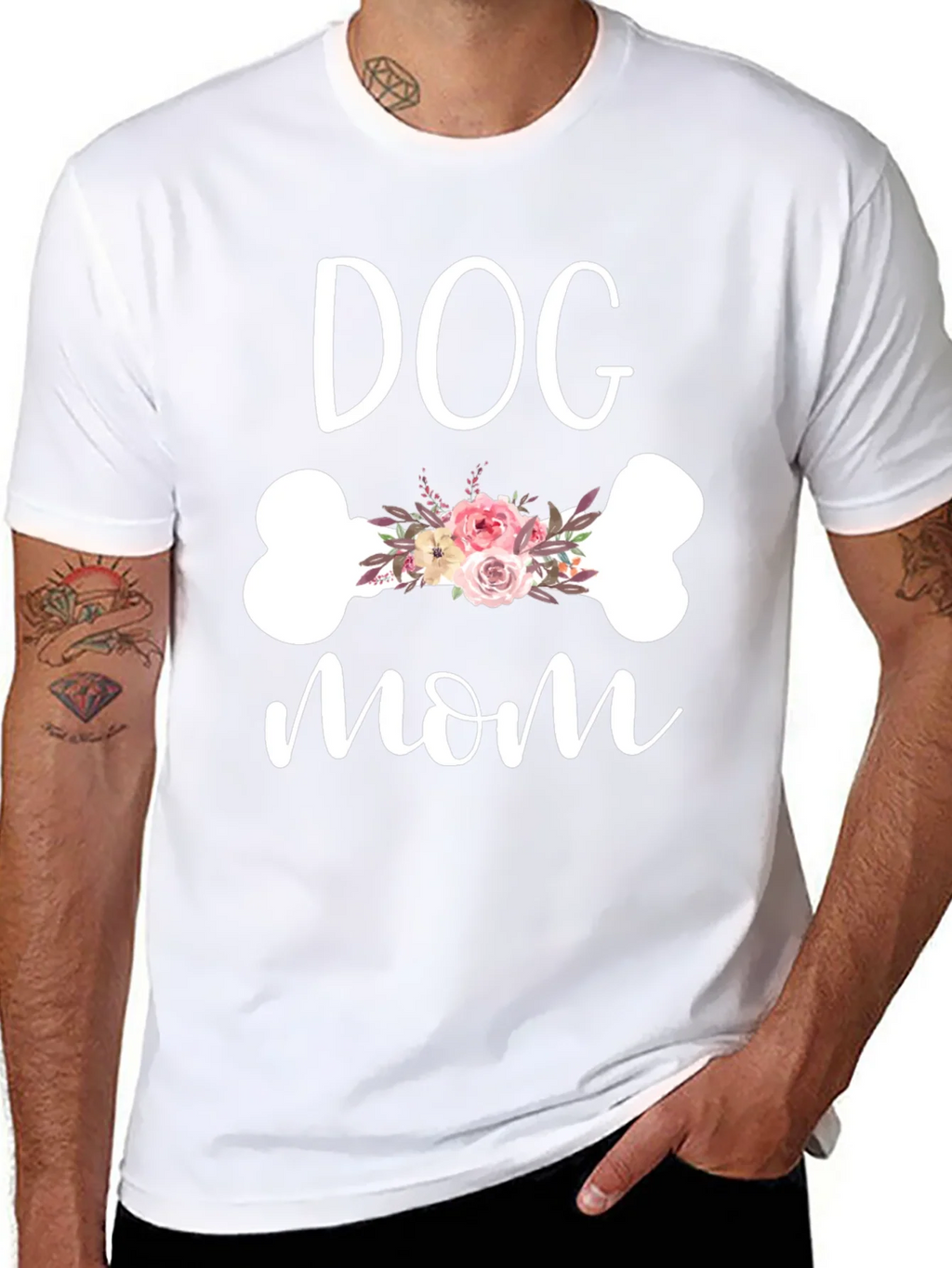 Dog Mom Floral Bone Graphic Tee product image 7