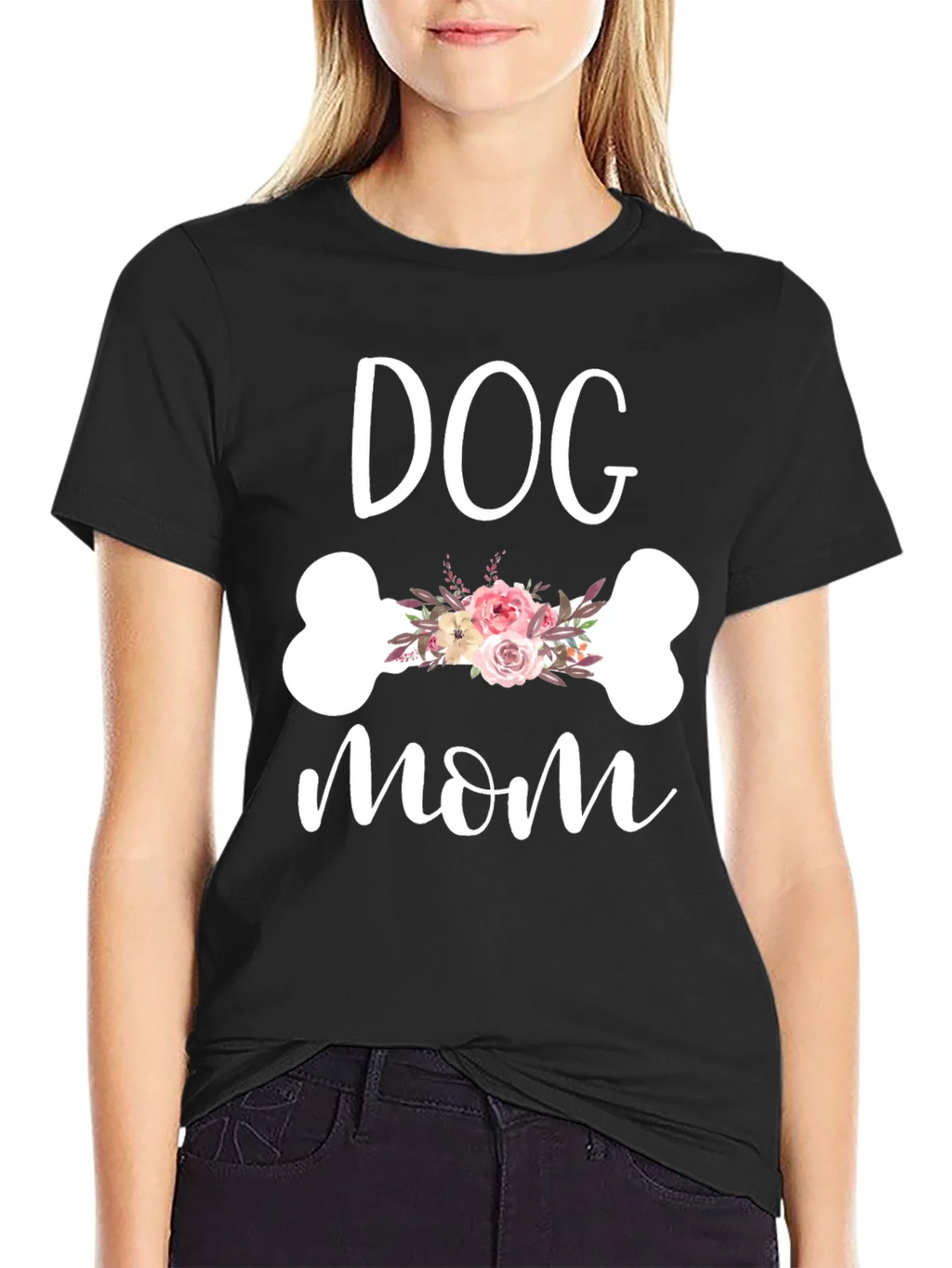 Dog Mom Floral Bone Graphic Tee product image 2