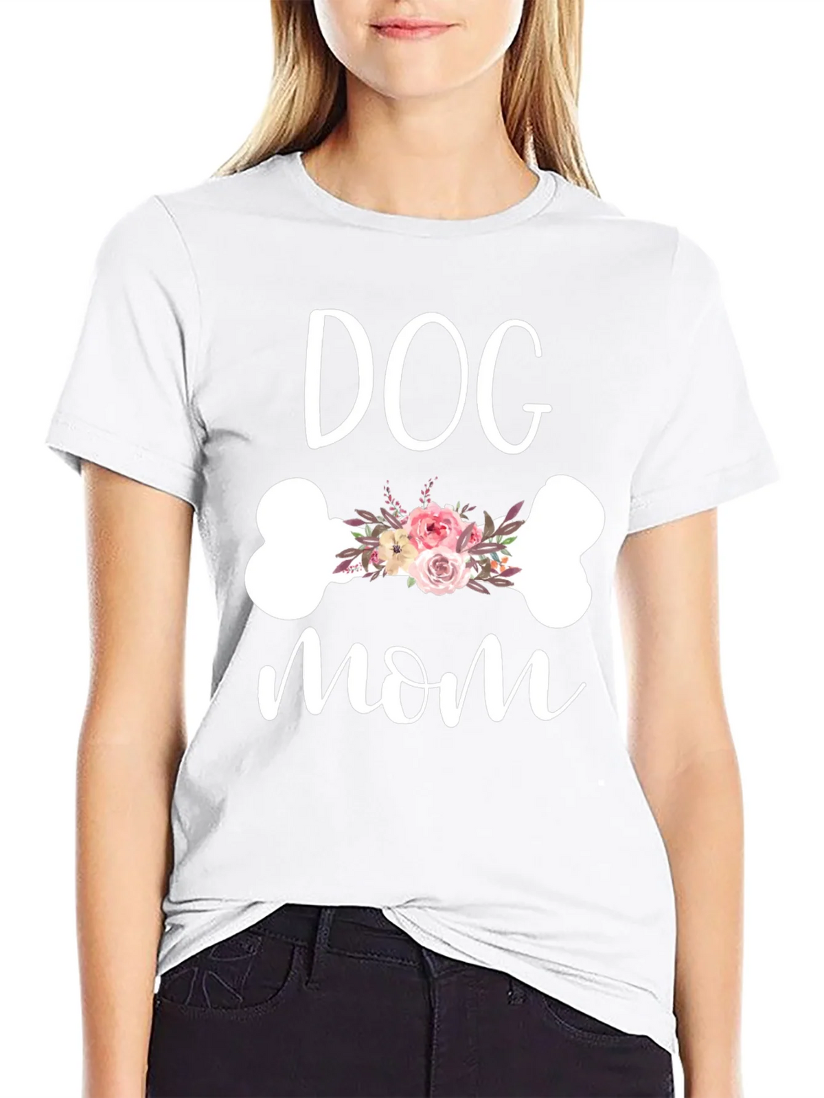 Dog Mom Floral Bone Graphic Tee product image 8