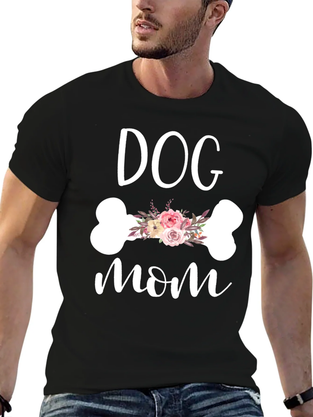 Dog Mom Floral Bone Graphic Tee product image 6