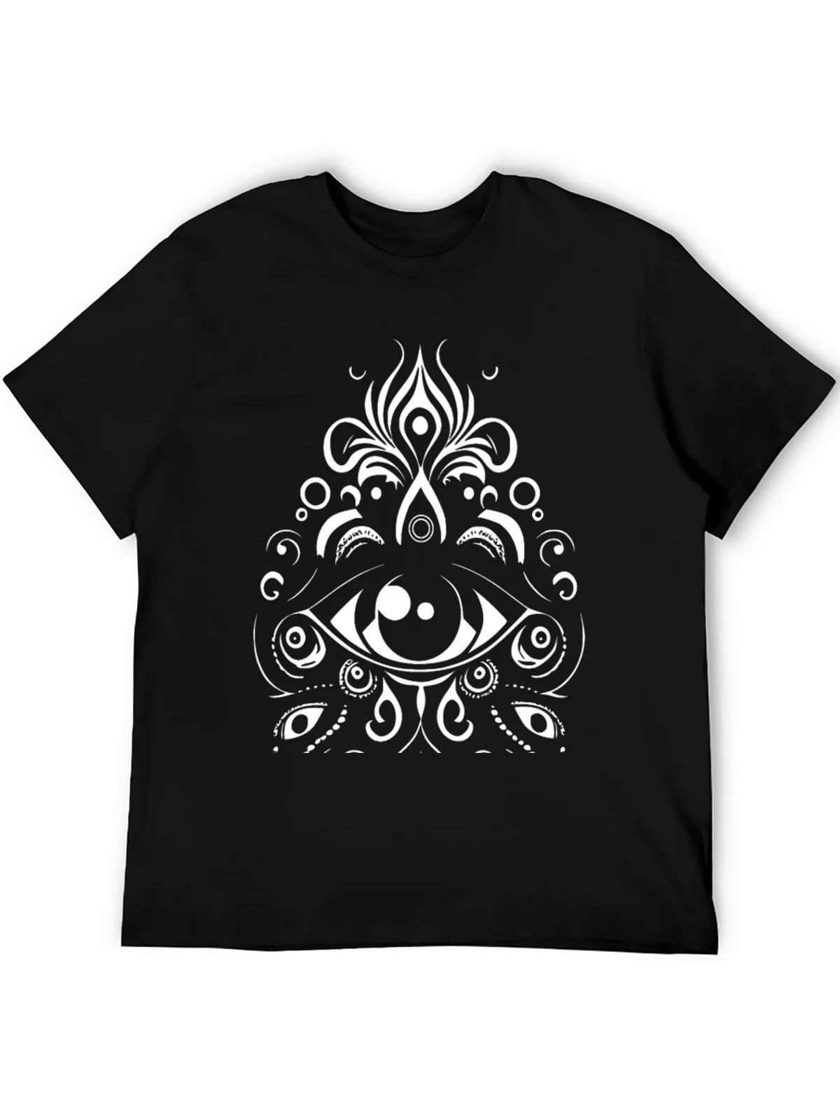 Eye Mandala Graphic Tee - Black Cotton Blend product image 5