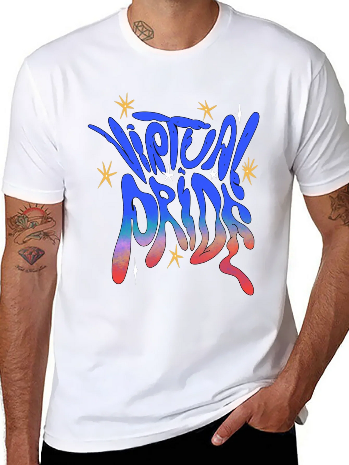Virtual Pride Graphic Tee - Black Unisex T-Shirt product image 7