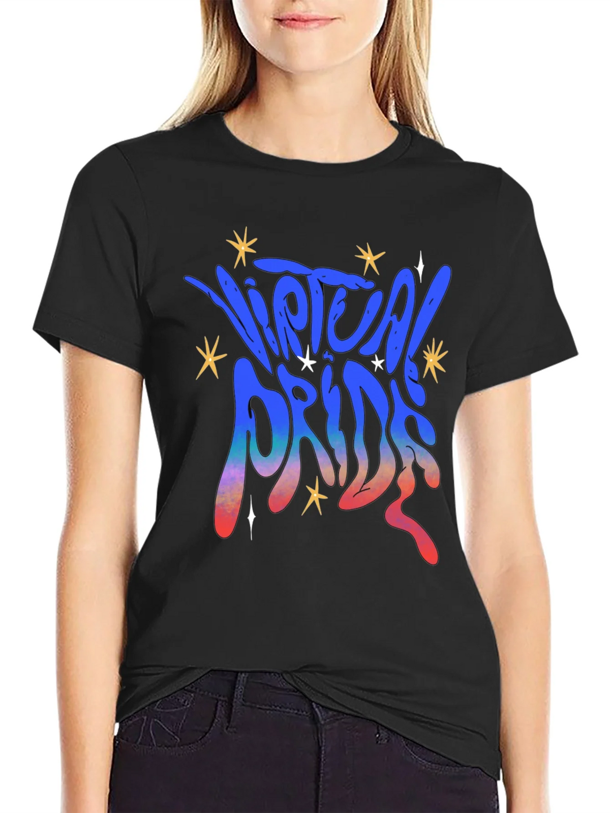 Virtual Pride Graphic Tee - Black Unisex T-Shirt product image 2
