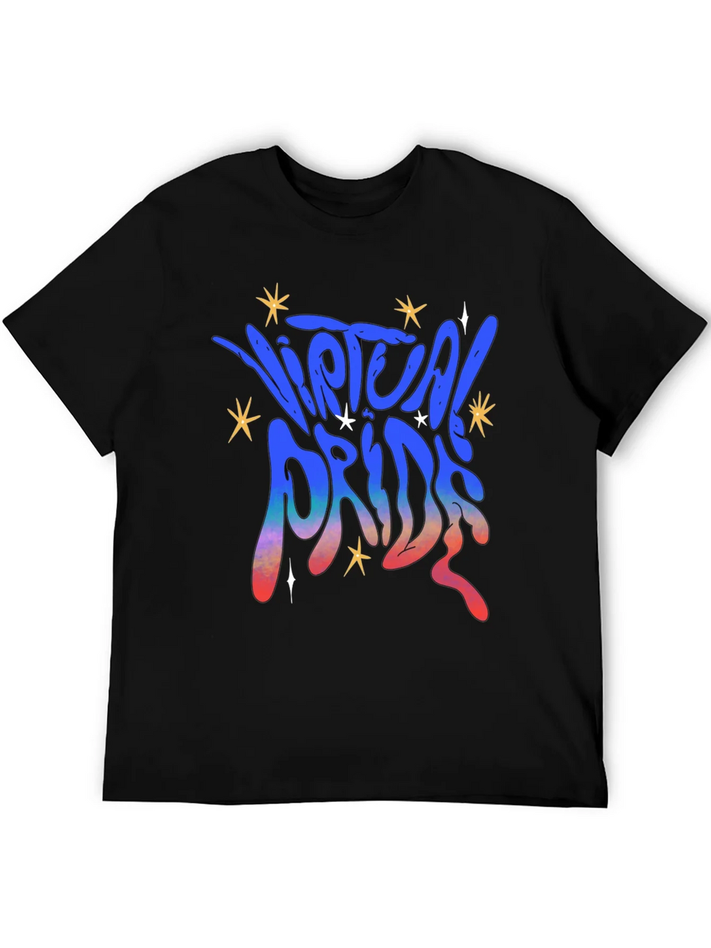 Virtual Pride Graphic Tee - Black Unisex T-Shirt product image 5