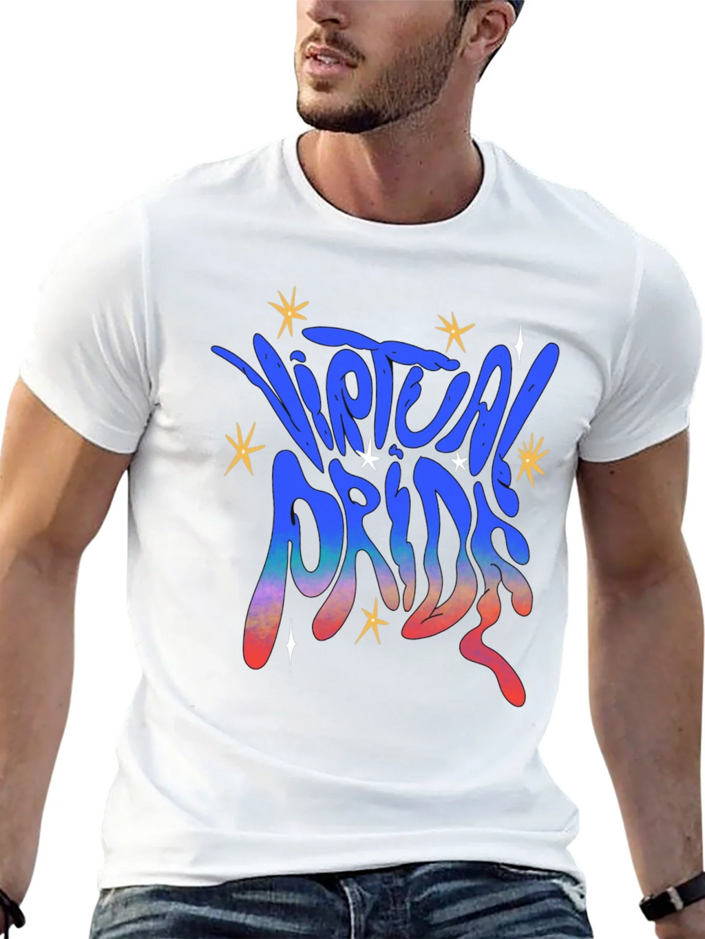 Virtual Pride Graphic Tee - Black Unisex T-Shirt product image 11