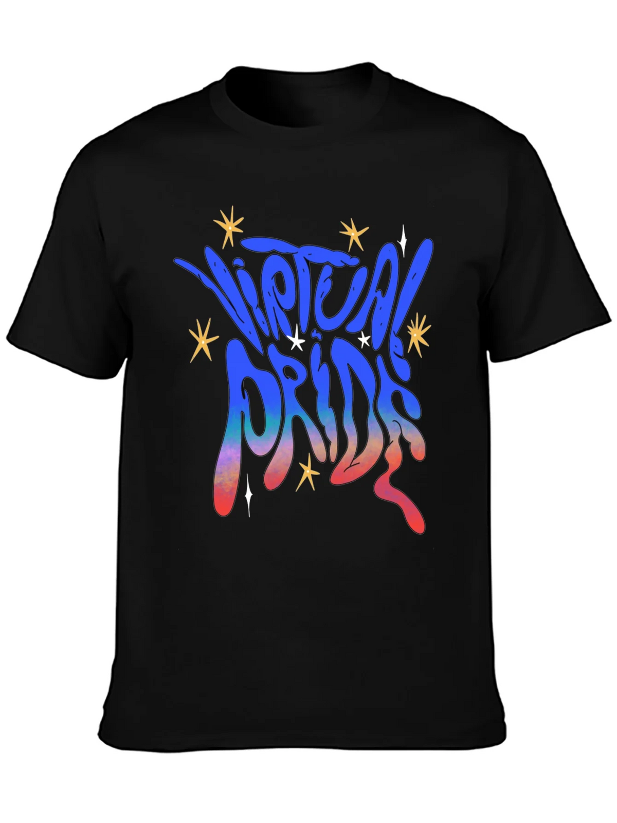 Virtual Pride Graphic Tee - Black Unisex T-Shirt product image 3