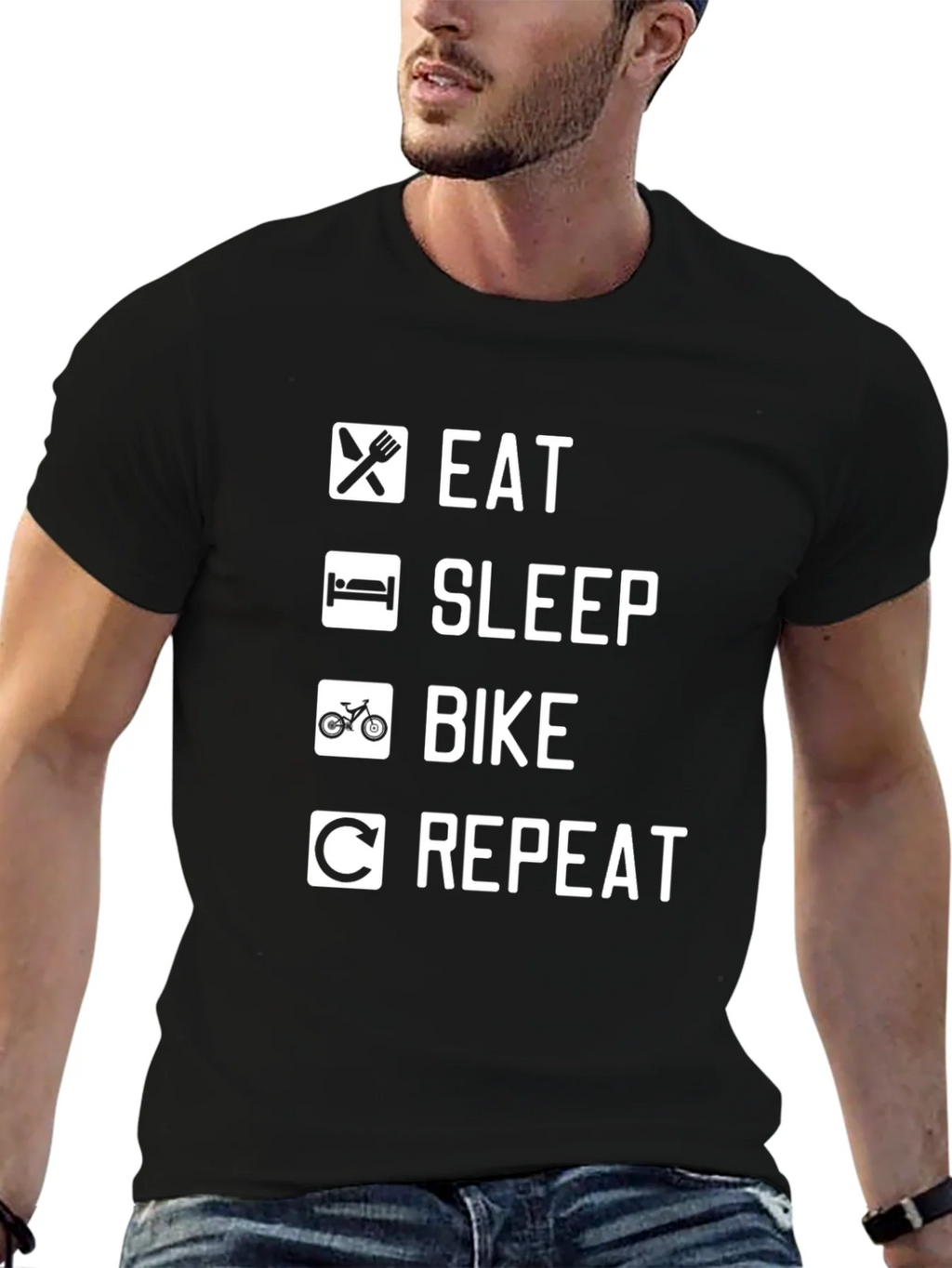 Eat Sleep Bike Repeat Graphic Tee - Cycling T-Shirt product image 6