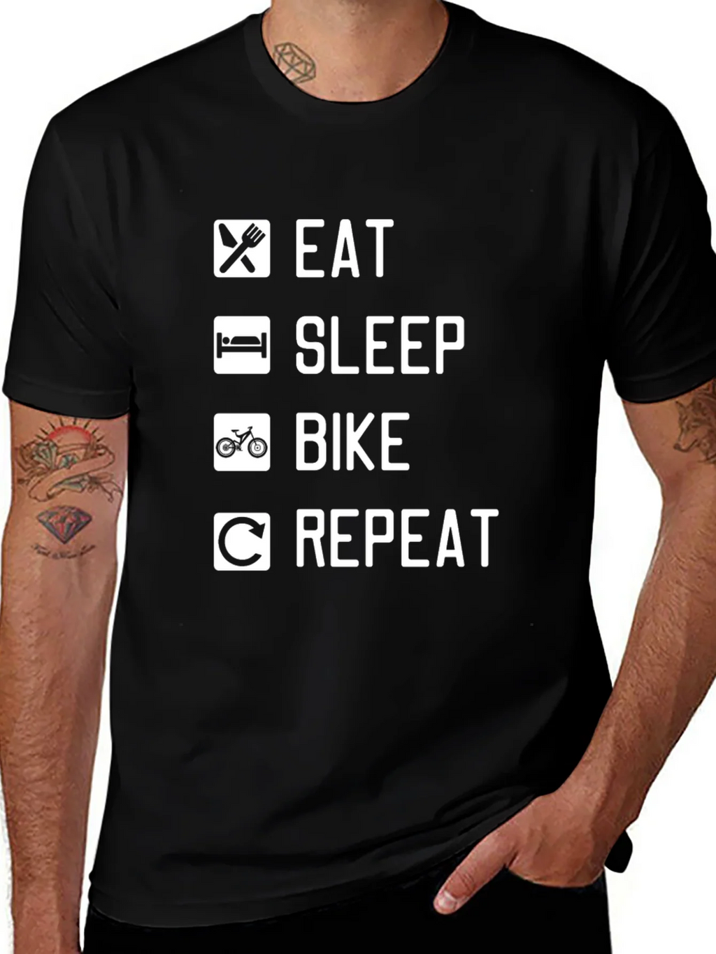 Eat Sleep Bike Repeat Graphic Tee - Cycling T-Shirt product image 1