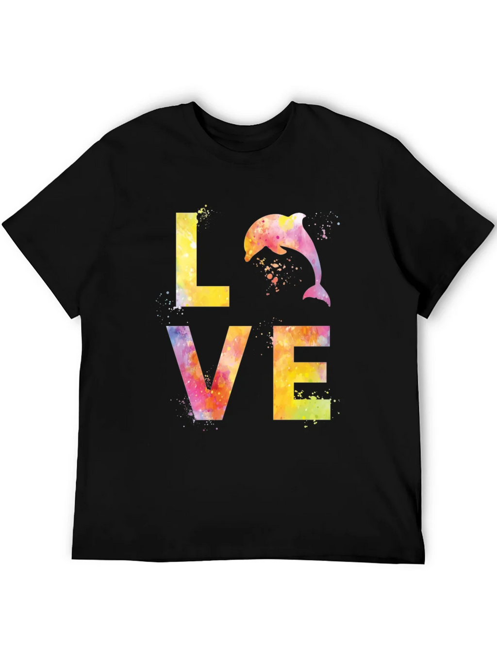 Watercolor Dolphin LOVE Graphic T-Shirt product image 4