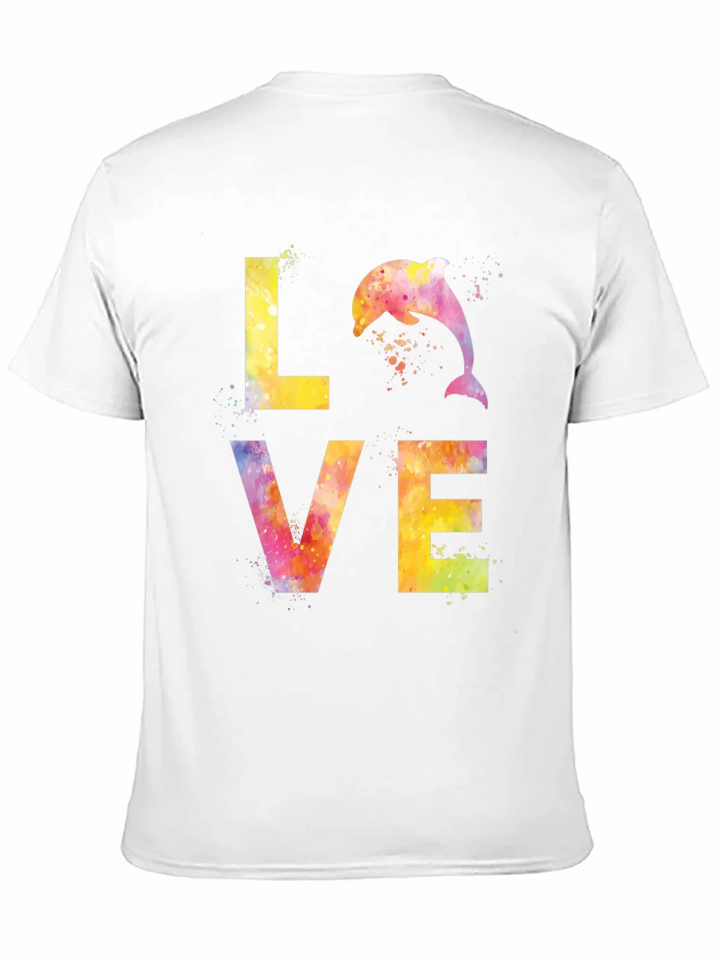 Watercolor Dolphin LOVE Graphic T-Shirt product image 8