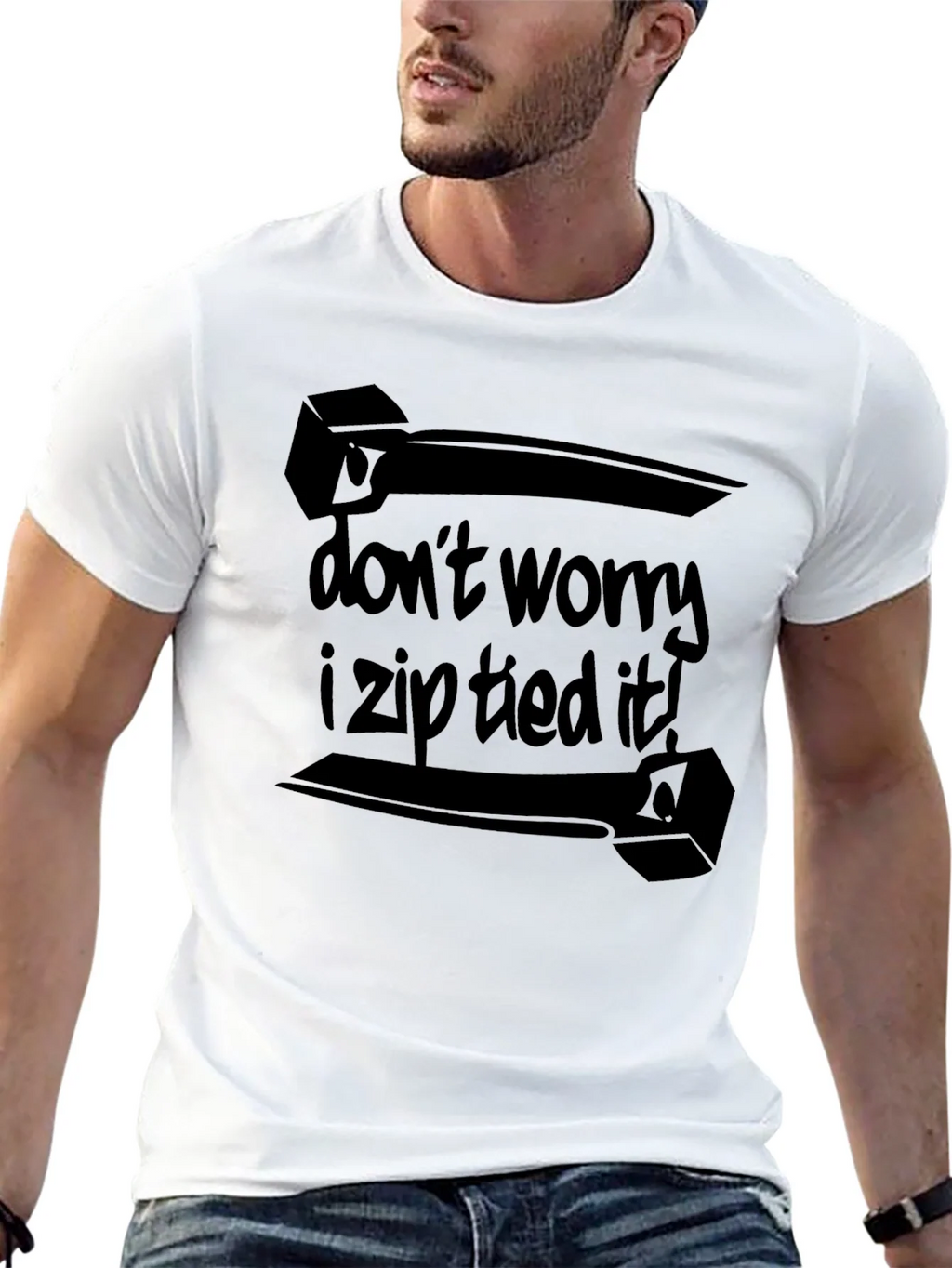 Dont Worry I Zip Tied It! Black T-Shirt product image 9
