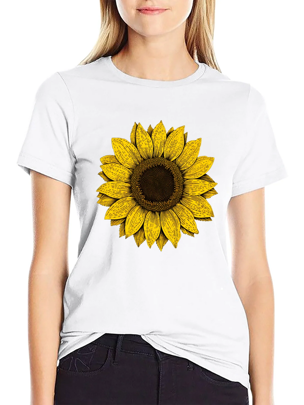 Sunflower Graphic Print Black T-Shirt product image 8