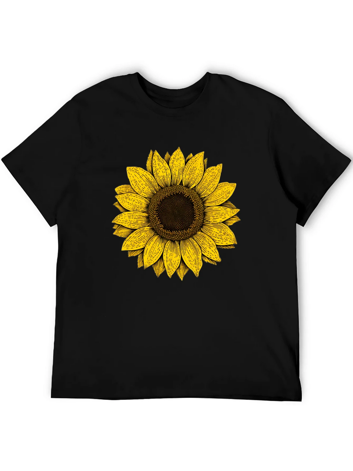 Sunflower Graphic Print Black T-Shirt product image 5