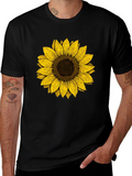 Sunflower Graphic Print Black T-Shirt product image 1