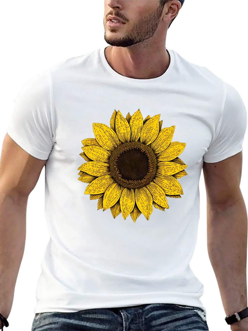 Sunflower Graphic Print Black T-Shirt product image 12