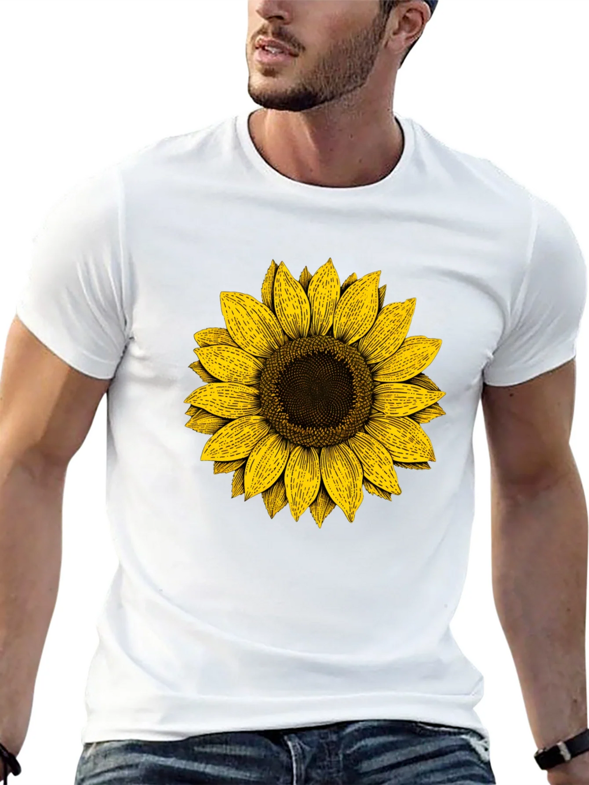 Sunflower Graphic Print Black T-Shirt product image 12