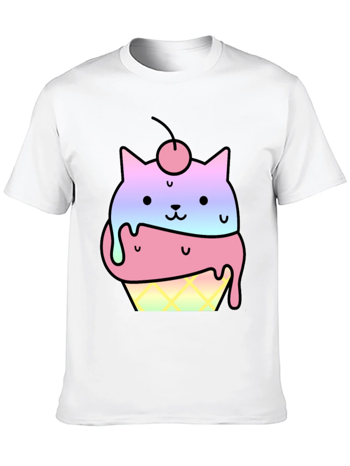 Cute Cat Ice Cream Cone Graphic T-Shirt product image 9