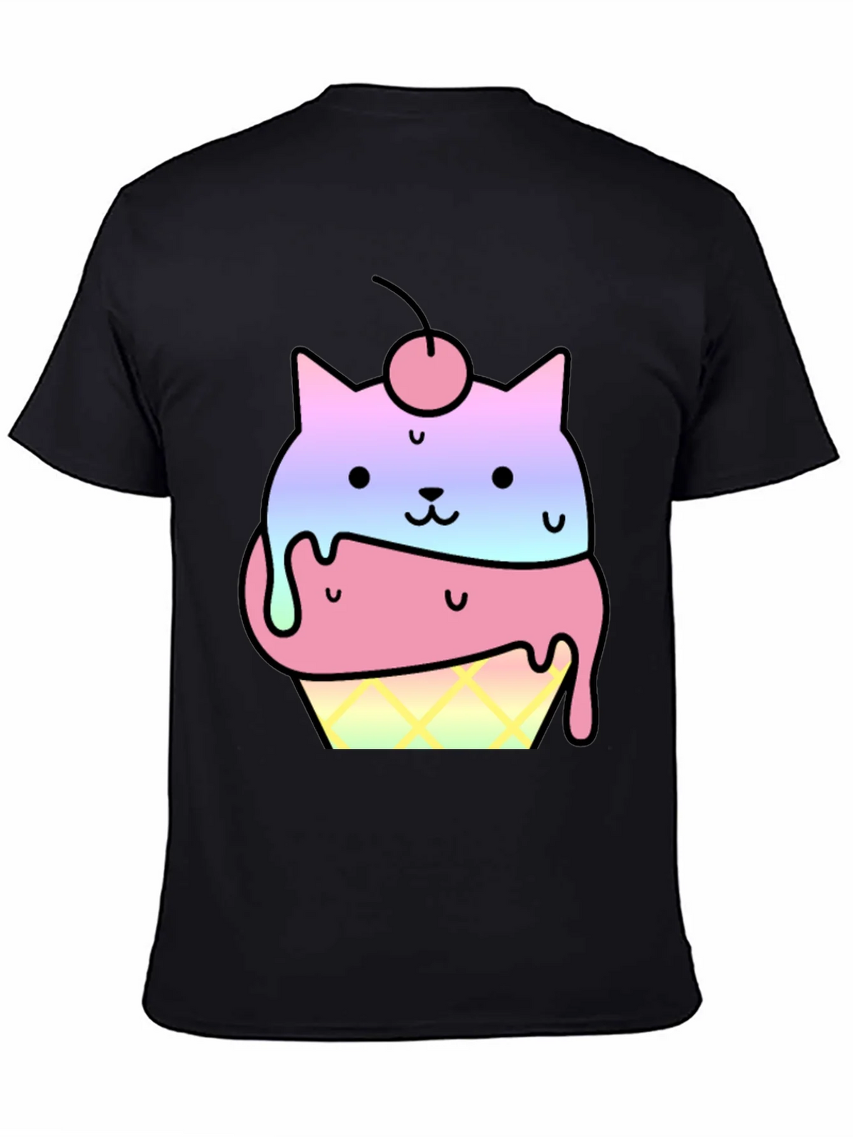 Cute Cat Ice Cream Cone Graphic T-Shirt product image 4